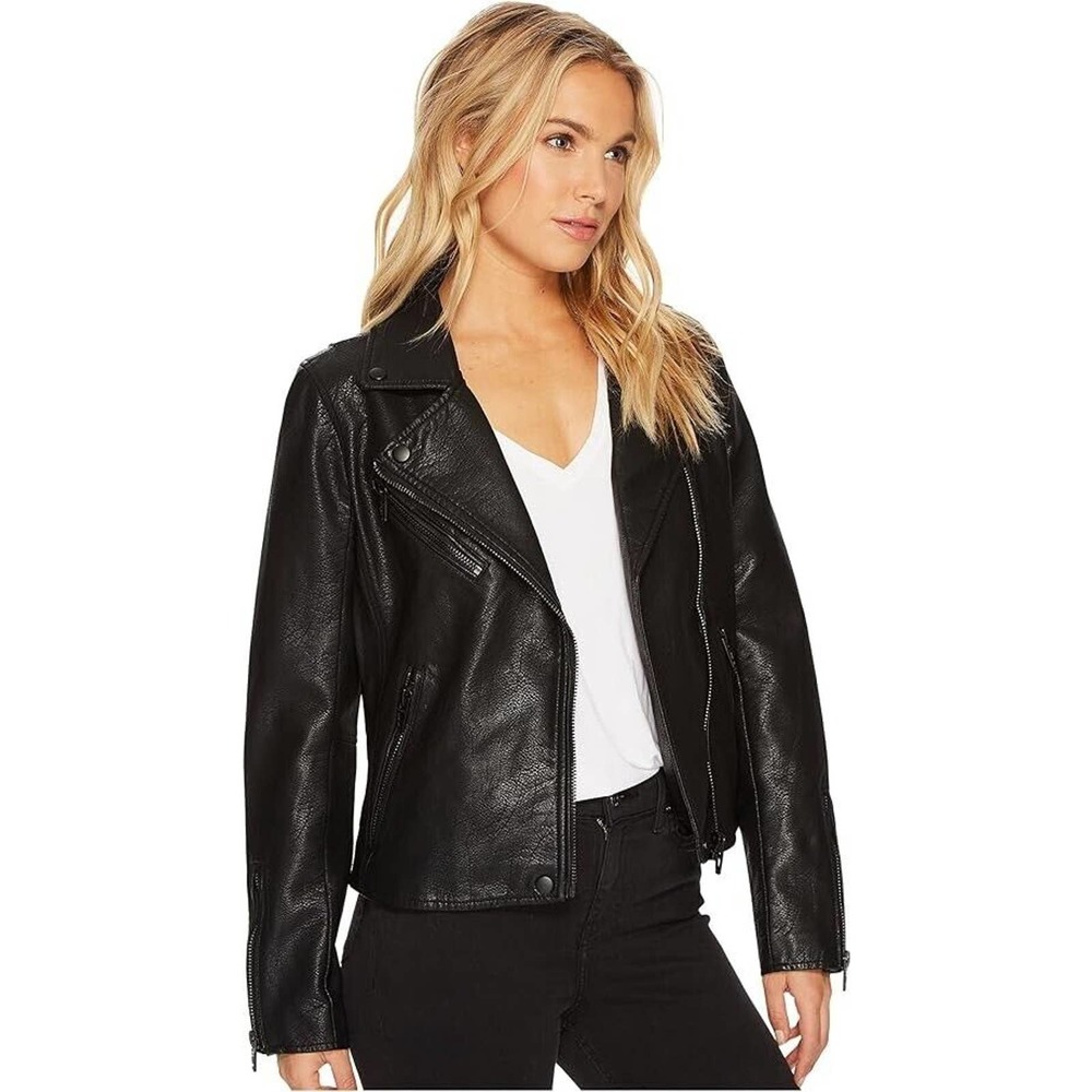 BLANKNYC Faux Leather Black Moto Jacket Womens XS